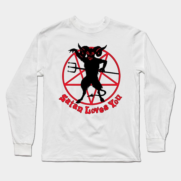 Satan Loves You Vintage Long Sleeve T-Shirt by blueversion